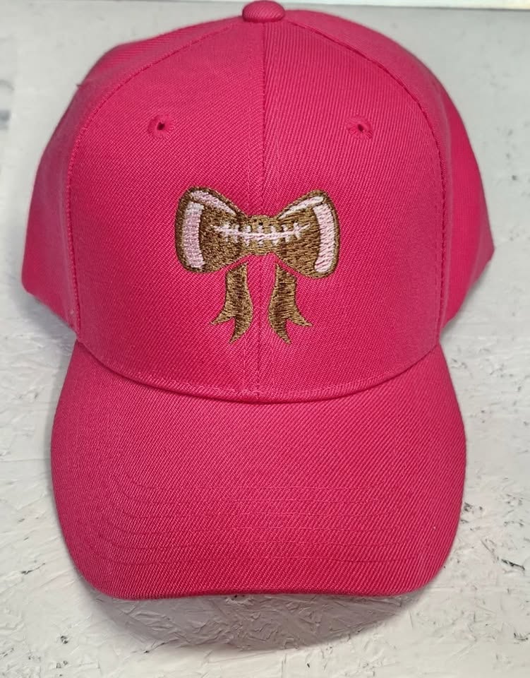 PINK FOOTBALL BOW HAT