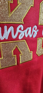GLITTER SPLIT KC EMBROIDERED KANSAS CITY