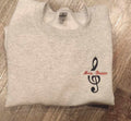 CUSTOM NAME MUSICAL NOTE TEE OR SWEATSHIRT