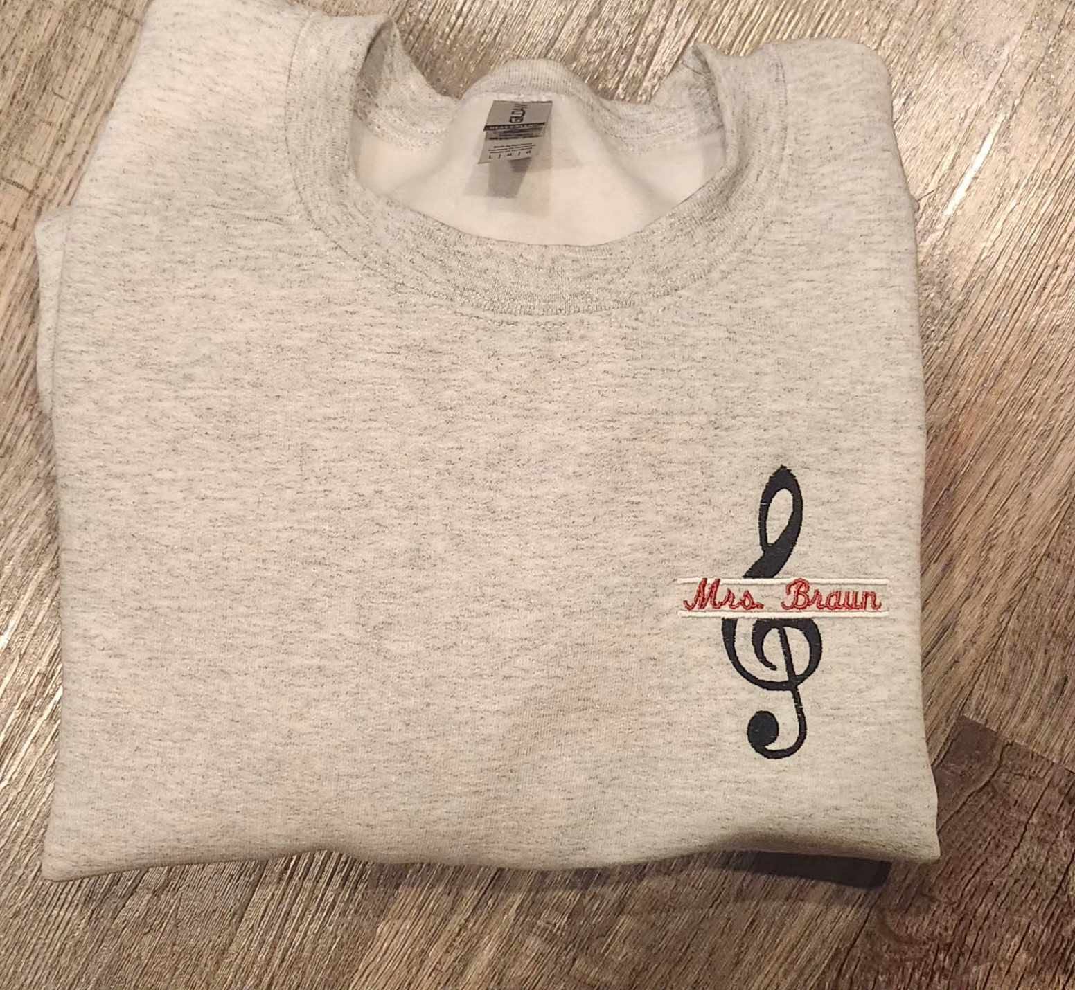 CUSTOM NAME MUSICAL NOTE TEE OR SWEATSHIRT