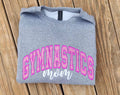 GYMNASTICS MOM GLITTER APPLIQUE TEE OR SWEATSHIRT