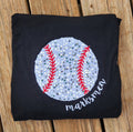 CUSTOM SEQUIN FABRIC BASEBALL OR SOFTBALL W/ CUSTOM NAME