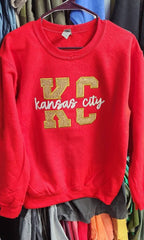GLITTER SPLIT KC EMBROIDERED KANSAS CITY