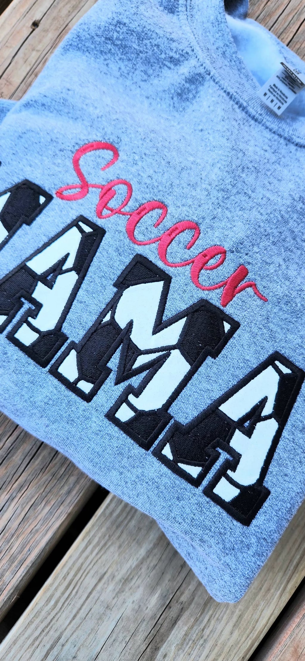 CUSTOM SLEEVE SOCCER GLITTER MAMA SWEATSHIRT