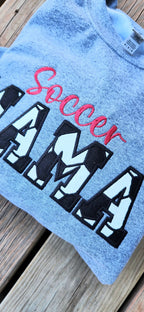 CUSTOM SLEEVE SOCCER GLITTER MAMA SWEATSHIRT