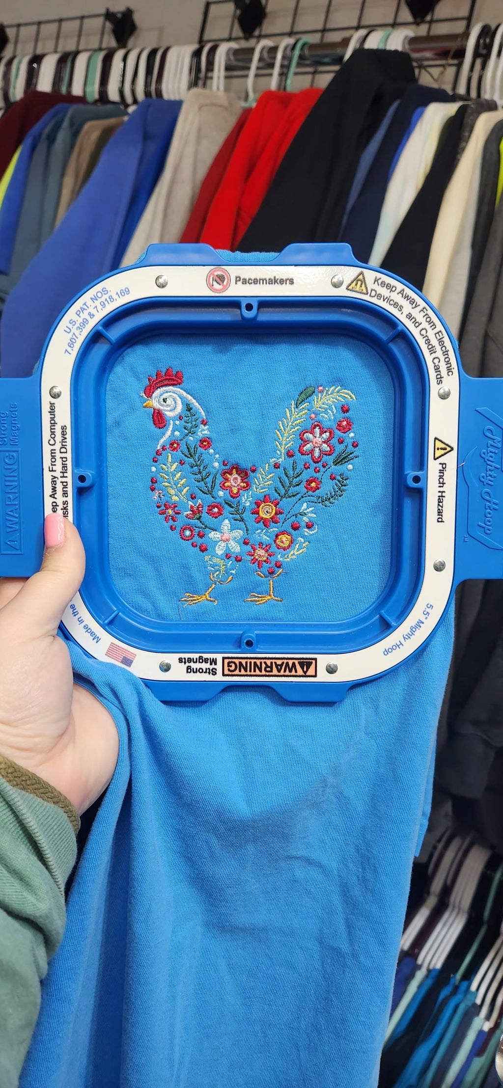 FLORAL CHICKEN POCKET SIZE TEE OR SWEATSHIRT