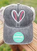HEART BASEBALL OR SOFTBALL HAT