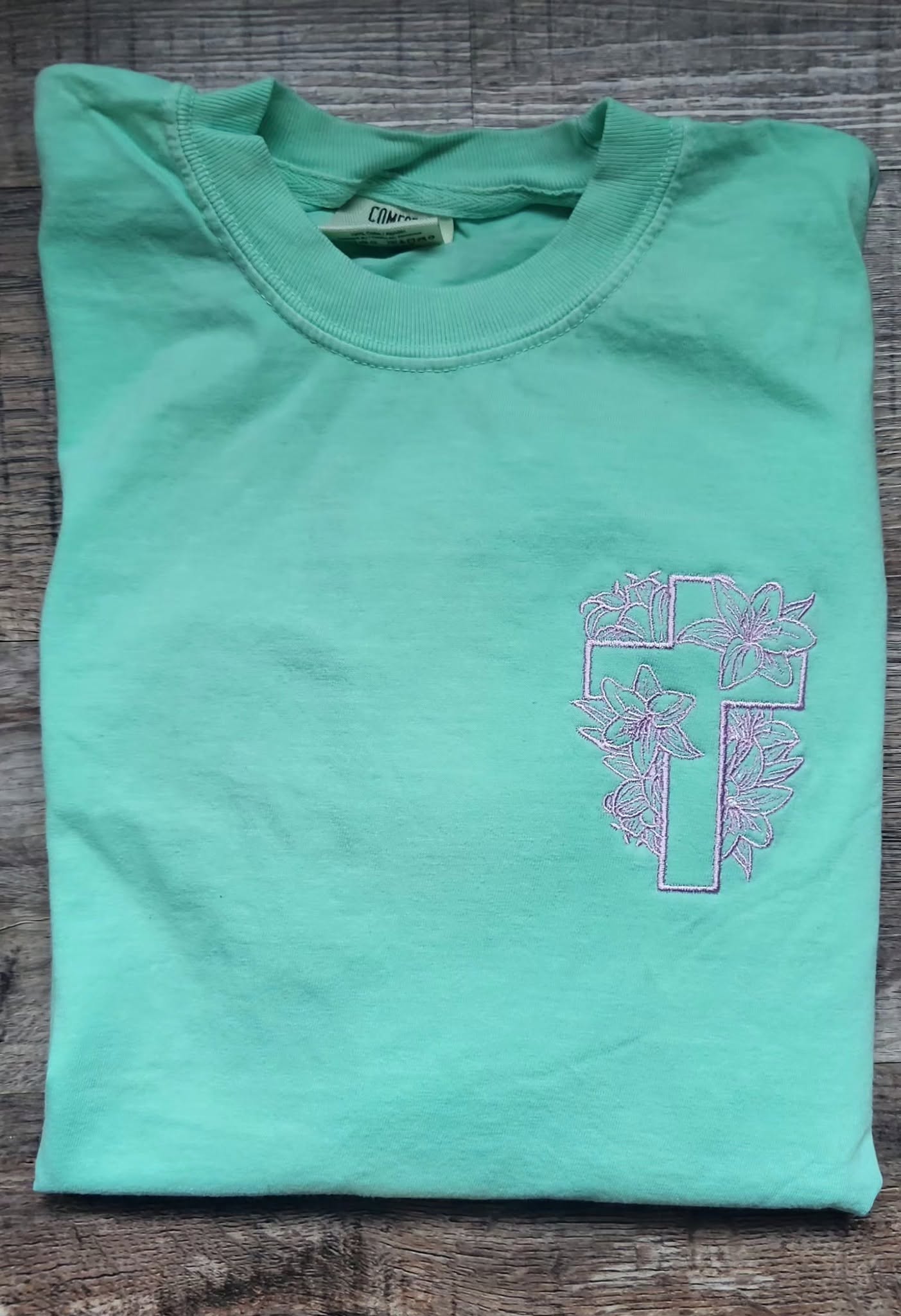 LILY CROSS TEE OR SWEATSHIRT