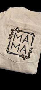 MAMA LEOPARD POCKET TEE