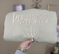 KANSAS CITY PUFF EMBROIDERY TEE OR SWEATSHIRT
