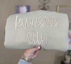 KANSAS CITY PUFF EMBROIDERY TEE OR SWEATSHIRT