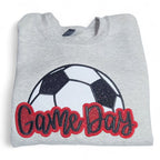 GAME DAY SOCCER GLITTER TEE OR SWEATSHIRT